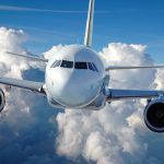 Commercial airliner in flight